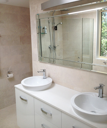 Clean modern bathroom renovation Northern Beaches